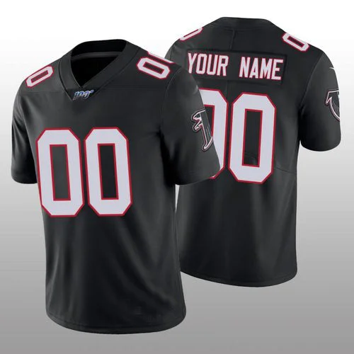 Rugby Jersey for Professional Rugby Teams-Custom A.Falcons Black Classic Limited 100th Season Jersey Stitched American Football Jerseys