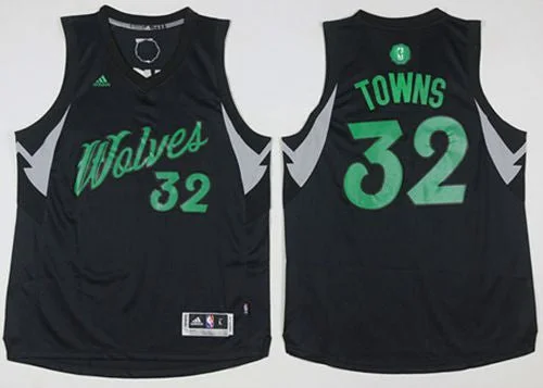 Basketball Jersey for Youth Basketball Gear for Tournaments-Timberwolves #32 Karl-Anthony Towns Black 2016-2017 Christmas Day Stitched Basketball Jersey