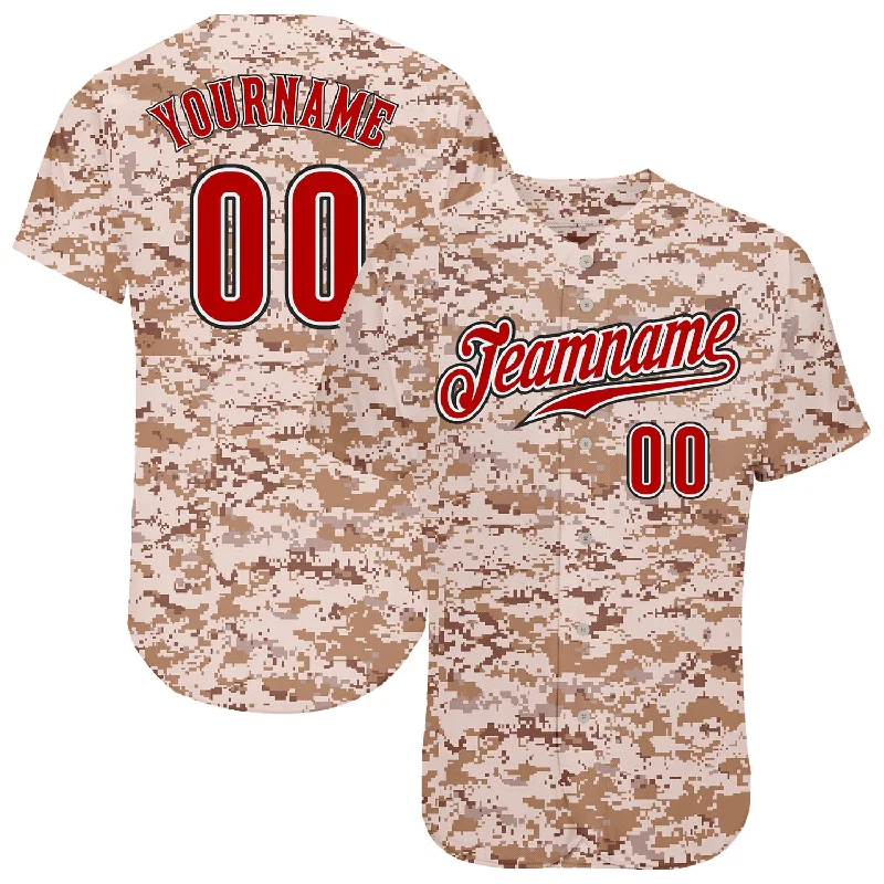 Baseball Jersey for Kids-Custom Camo Red-Black Authentic Salute To Service Baseball Jersey