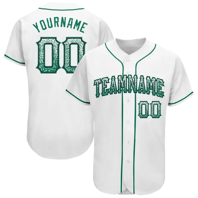 Baseball Jersey for Custom Team Uniforms for Schools-Custom White Kelly Green-Black Authentic Drift Fashion Baseball Jersey