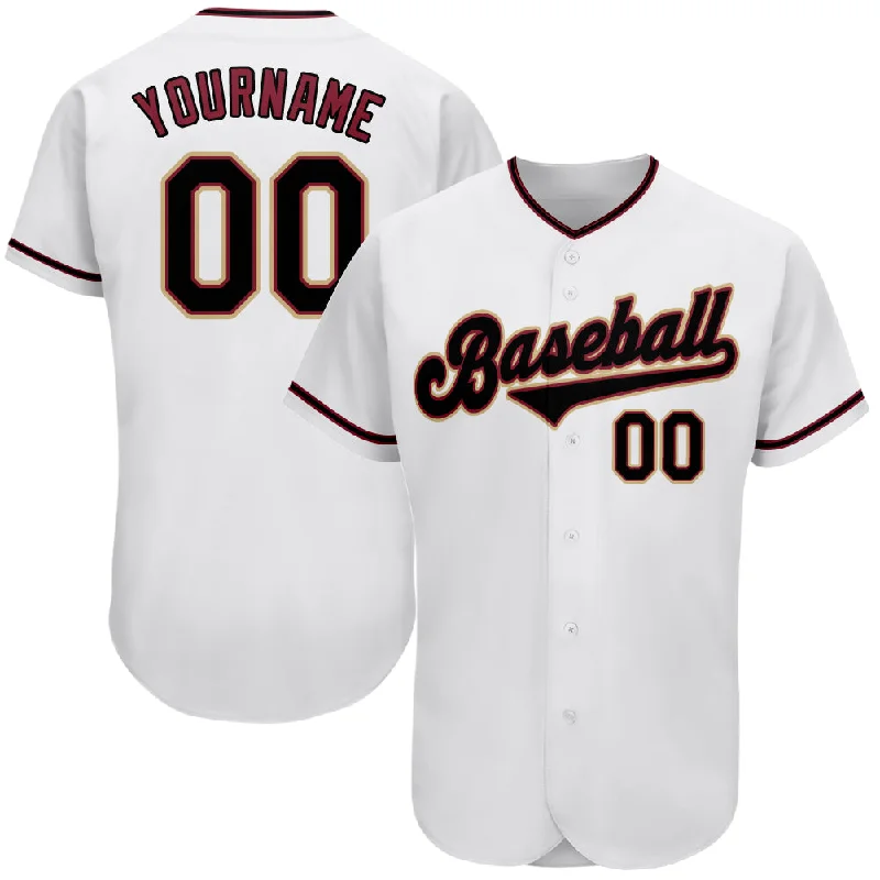 Baseball Jersey for Team Gear for School Baseball Teams-Custom White Black-Crimson Authentic Baseball Jersey