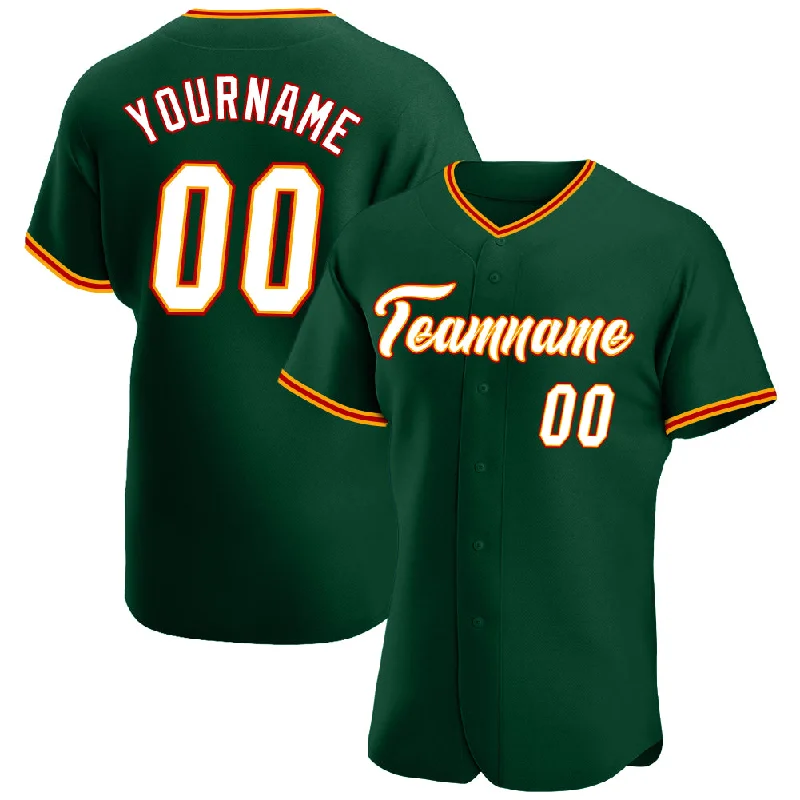 Baseball Jersey for Supporter Gear-Custom Green White-Gold Authentic Baseball Jersey