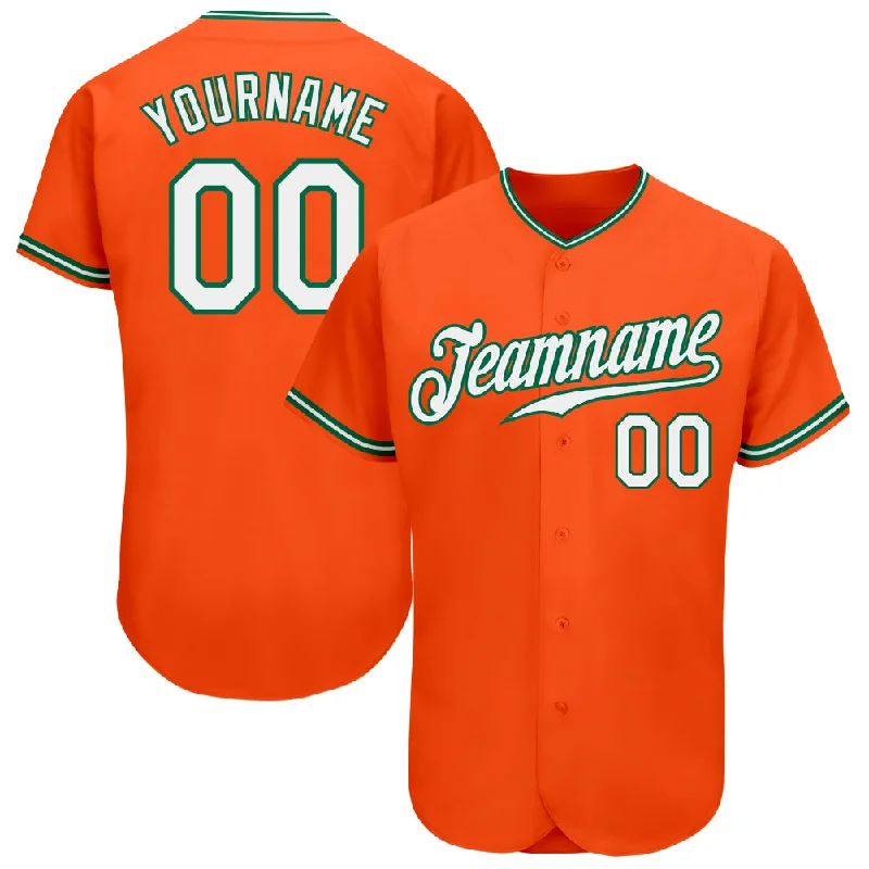 Baseball Jersey for Retro Style Jerseys-Custom Orange White-Kelly Green Authentic Baseball Jersey