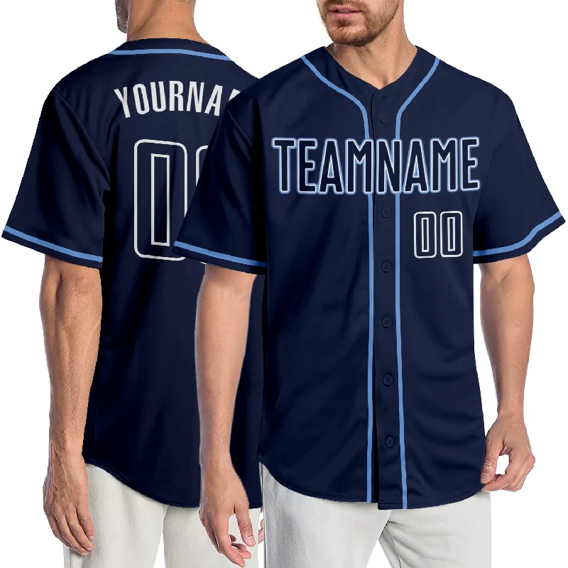 Baseball Jersey for Supporters of MLB Teams-Custom Navy Navy-Light Blue Authentic Baseball Jersey