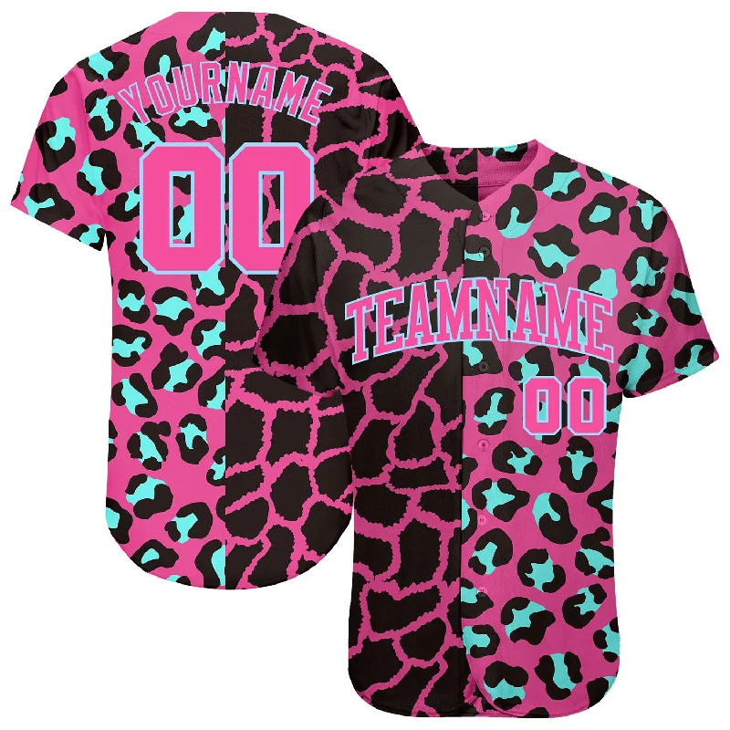 Baseball Jersey for School Sports Gear-Custom 3D Pattern Design Leopard Authentic Baseball Jersey