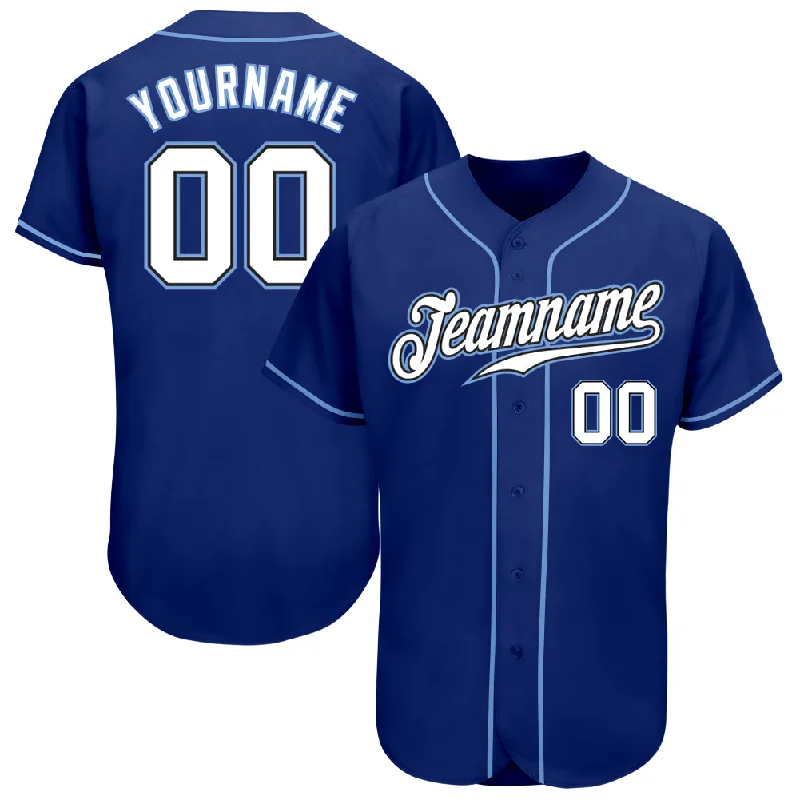 Baseball Jersey for Custom Numbered Jerseys-Custom Royal White-Light Blue Authentic Baseball Jersey