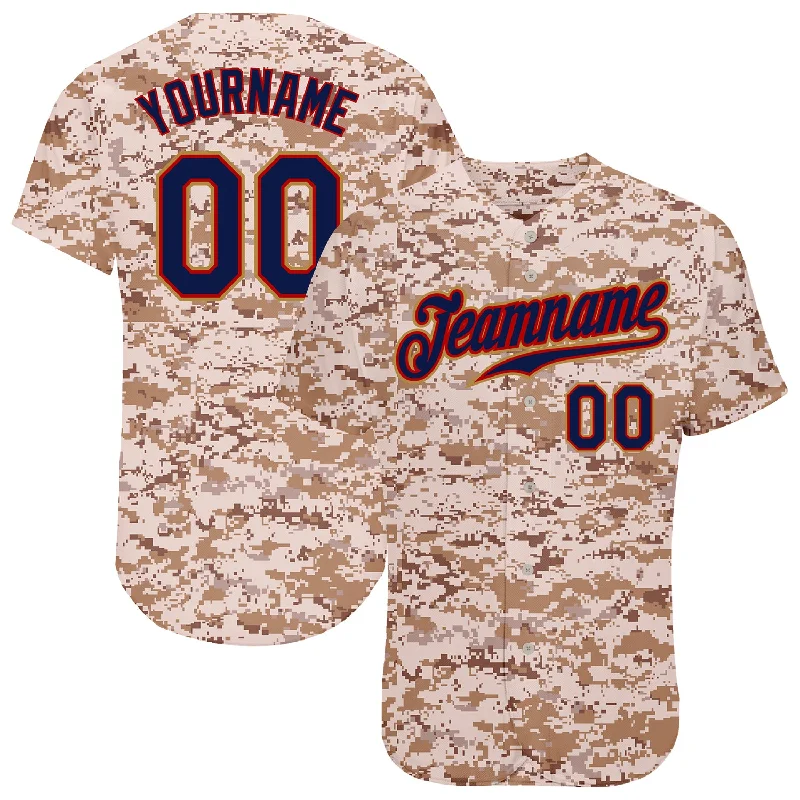 Baseball Jersey for Personalized Jerseys for Kids-Custom Camo Navy-Old Gold Authentic Salute To Service Baseball Jersey