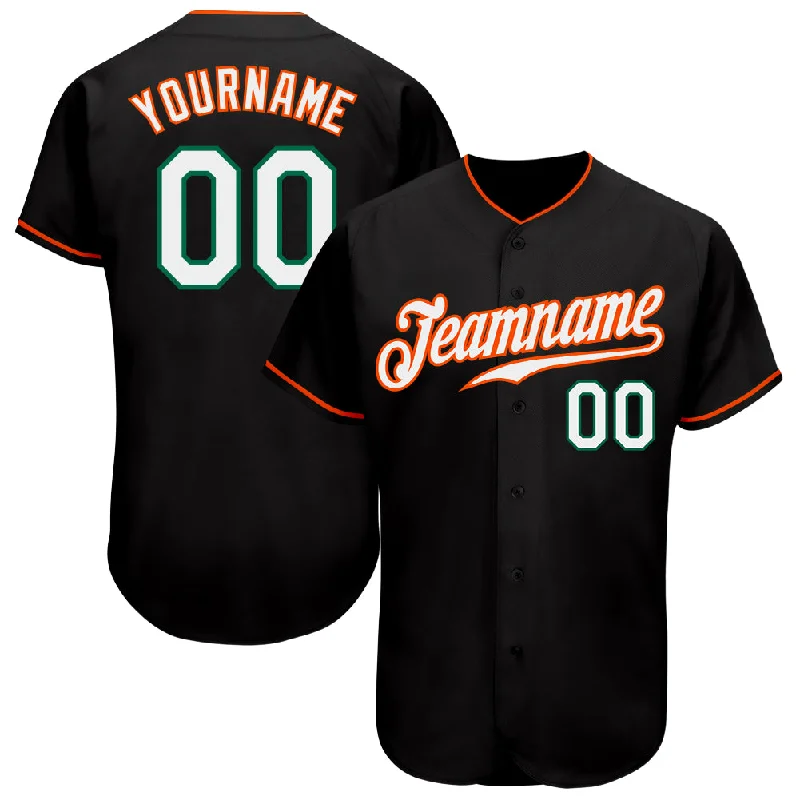 Baseball Jersey for Team Uniforms-Custom Black White-Orange Authentic Baseball Jersey