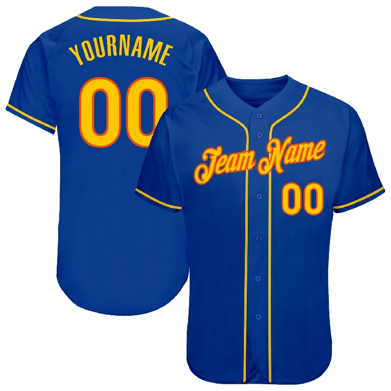 Baseball Jersey for Baseball Jersey Customization-Custom Royal Gold-Orange Authentic Baseball Jersey