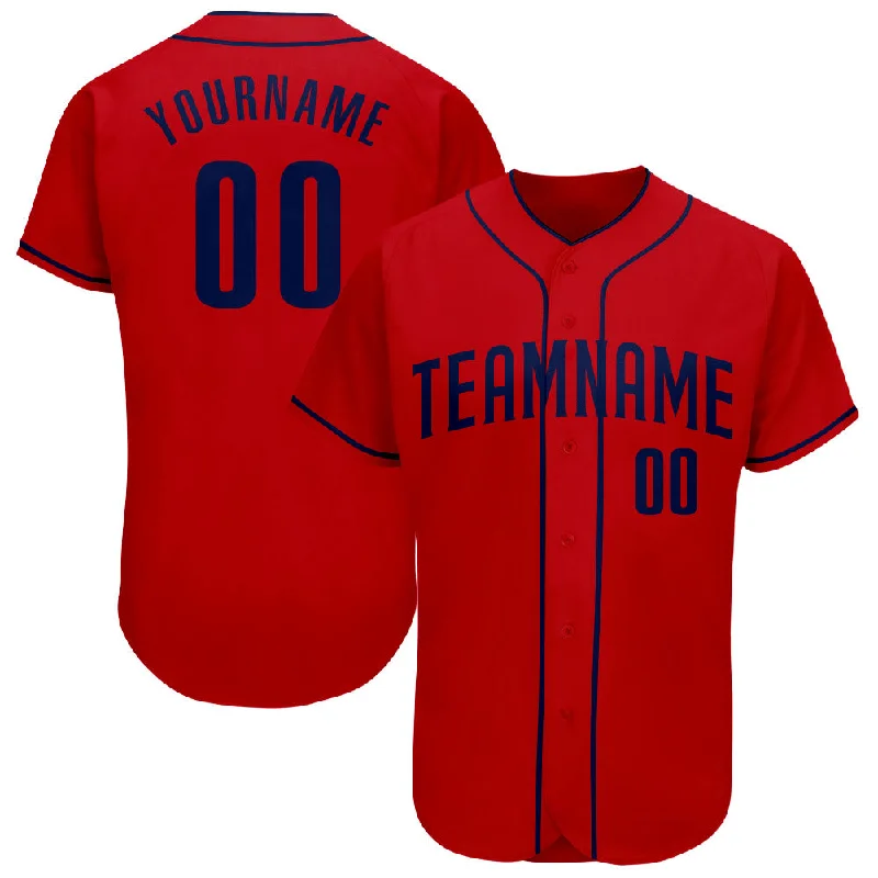 Baseball Jersey for Group Sports Jerseys-Custom Red Navy Authentic Baseball Jersey