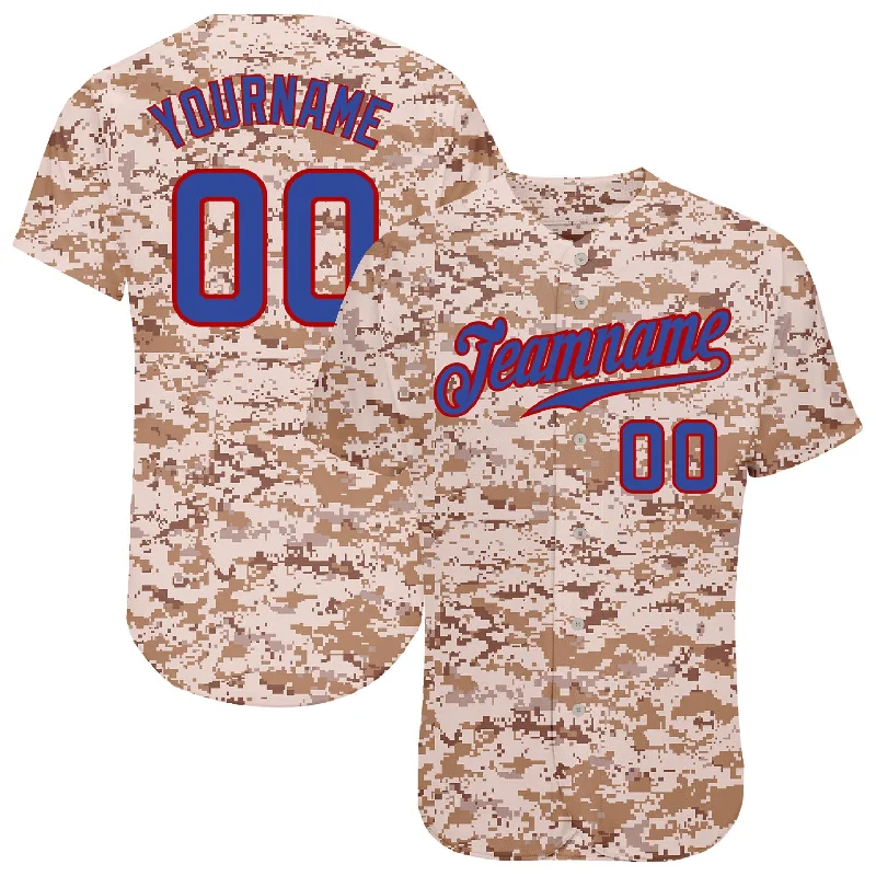 Baseball Jersey for Custom Numbers-Custom Camo Royal-Red Authentic Salute To Service Baseball Jersey