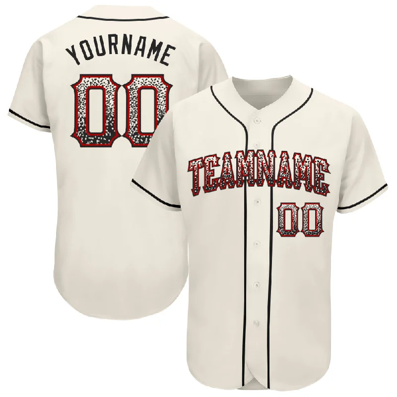 Baseball Jersey for Custom Jerseys for School Teams-Custom Cream Black-Red Authentic Drift Fashion Baseball Jersey