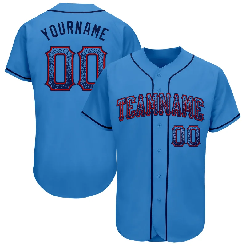 Baseball Jersey for Exclusive Team Jerseys for Fans-Custom Powder Blue Navy-Red Authentic Drift Fashion Baseball Jersey