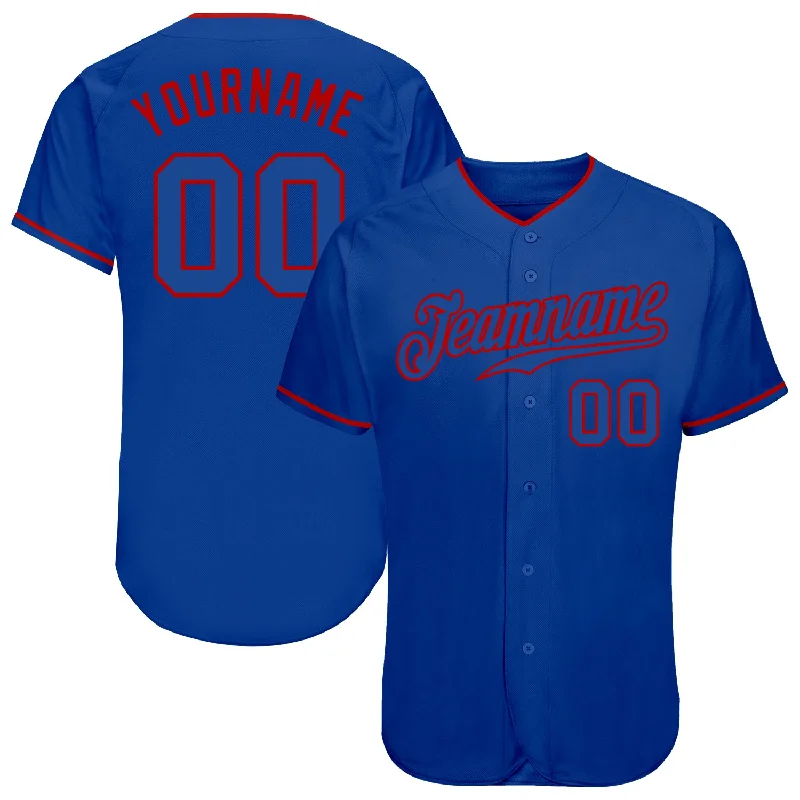 Baseball Jersey for Custom Fan Gear for Competitions-Custom Royal Royal-Red Authentic Baseball Jersey