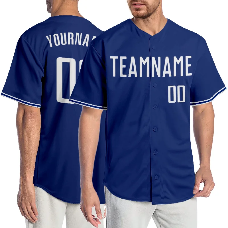 Baseball Jersey for Customized Designs for Fans-Custom Royal White Authentic Baseball Jersey