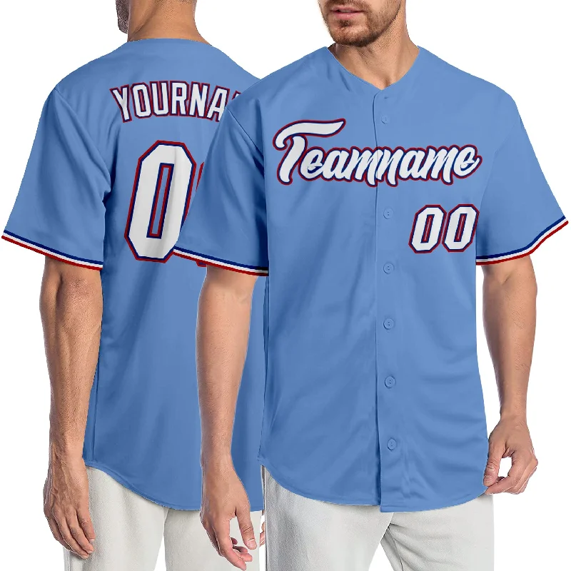 Baseball Jersey for Special Event Apparel-Custom Light Blue White-Royal Authentic Baseball Jersey