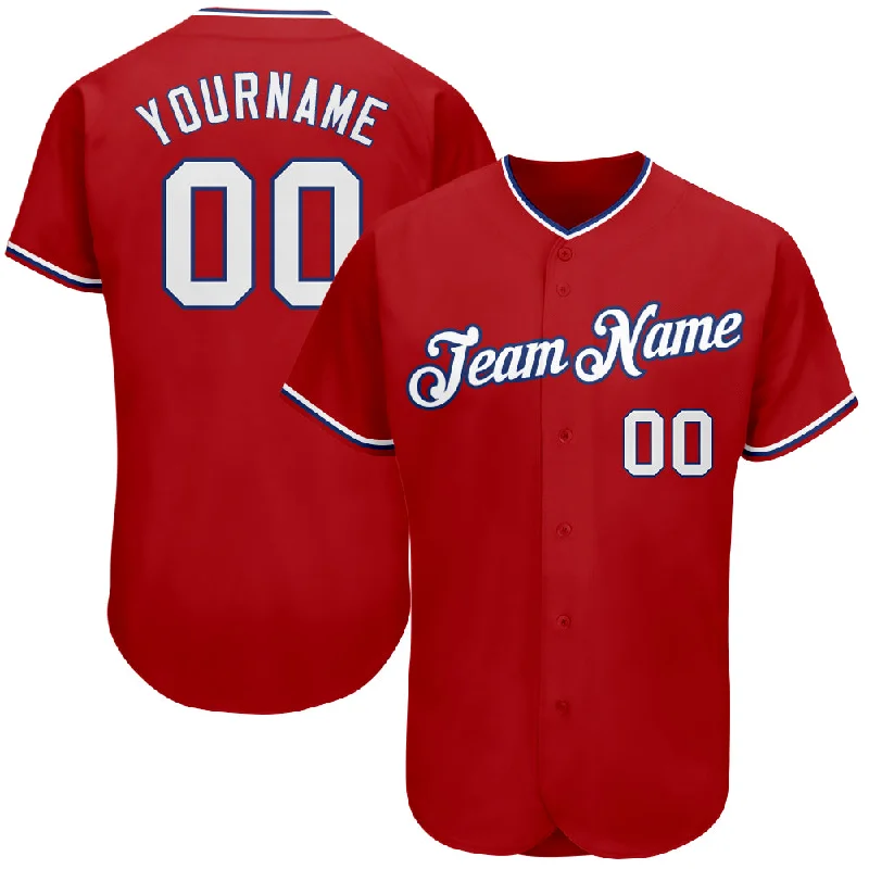 Baseball Jersey for Baseball Jerseys for Group Orders-Custom Red White-Royal Authentic Baseball Jersey