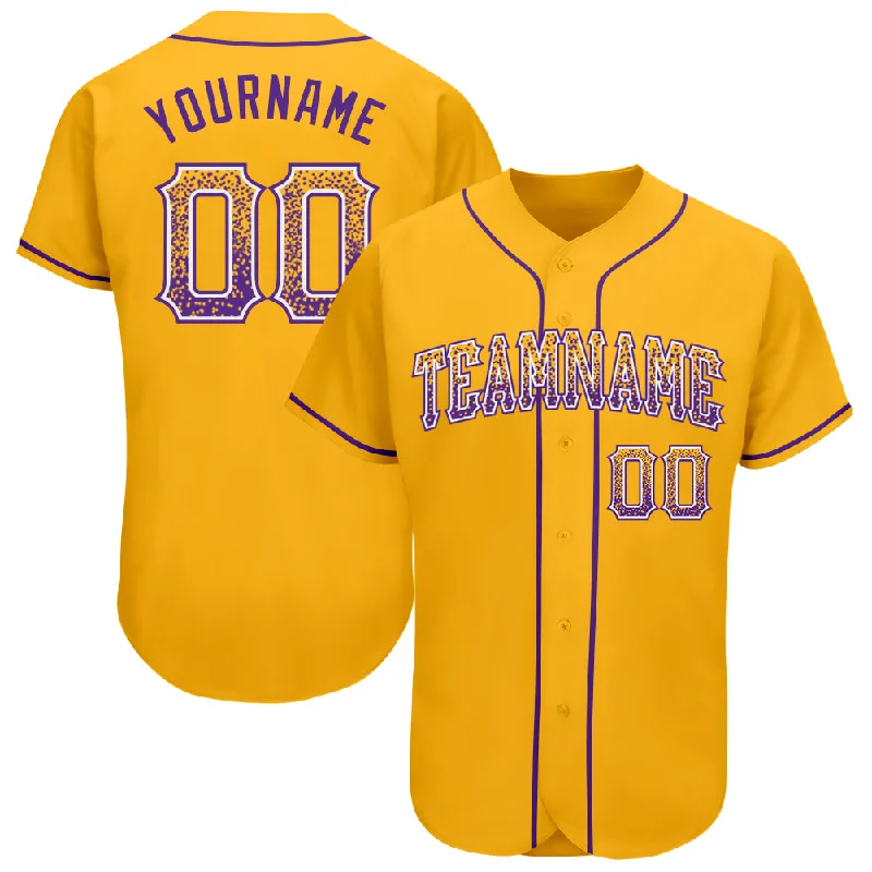 Baseball Jersey for Local Team Apparel for Baseball-Custom Gold Purple-White Authentic Drift Fashion Baseball Jersey