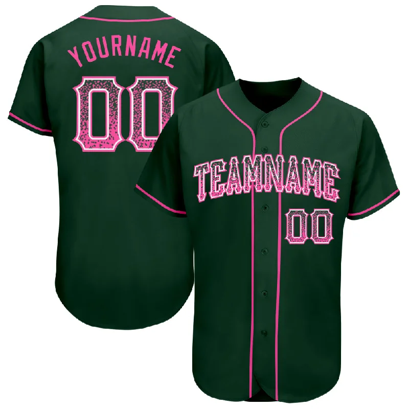 Baseball Jersey for Custom Team Jerseys for Schools-Custom Green Pink-White Authentic Drift Fashion Baseball Jersey