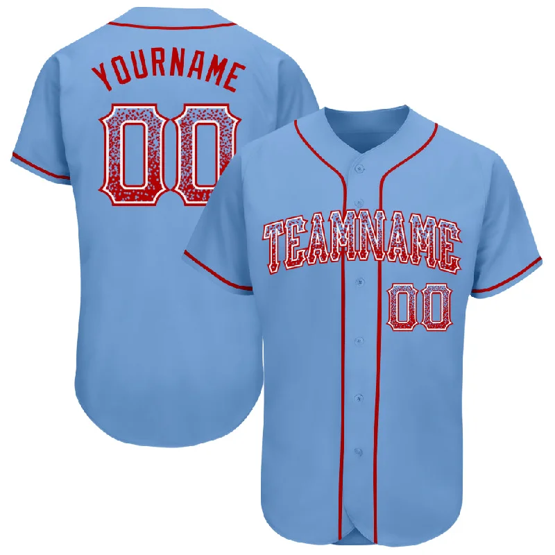 Baseball Jersey for Baseball Fan Apparel for Events-Custom Light Blue Red-White Authentic Drift Fashion Baseball Jersey