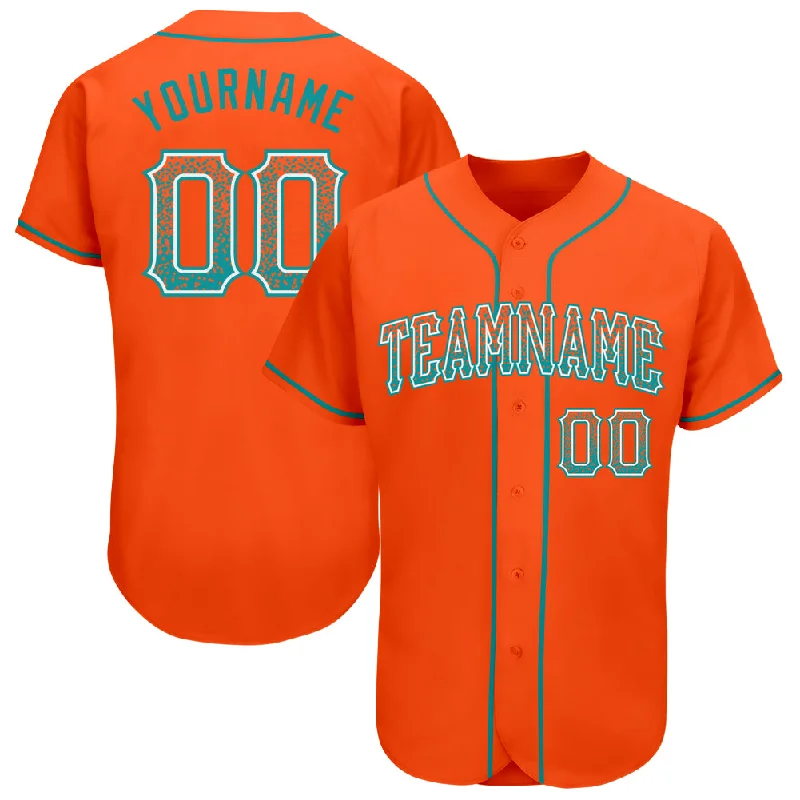 Baseball Jersey for Official Team Jerseys for Fans-Custom Orange Teal-White Authentic Drift Fashion Baseball Jersey