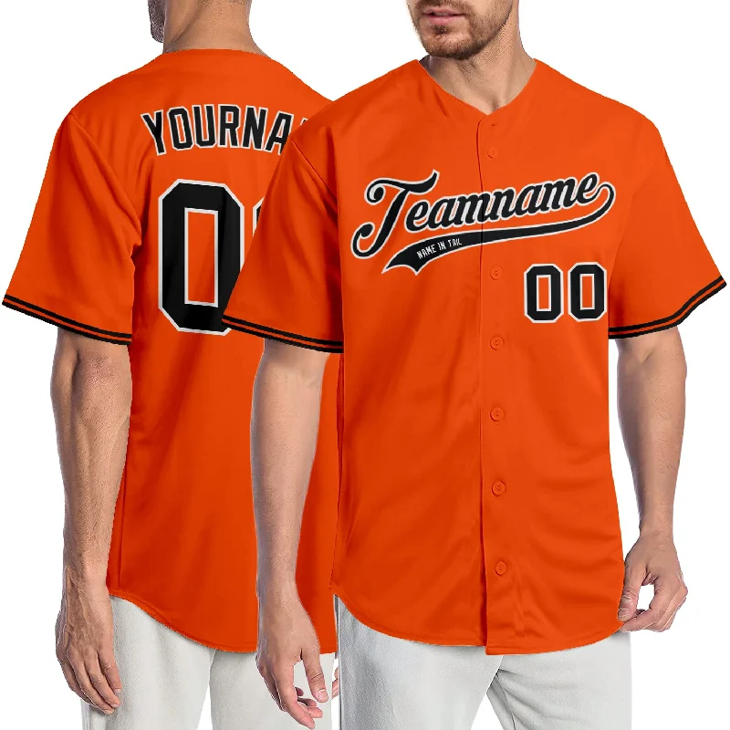 Baseball Jersey for Team Merchandise for Events-Custom Orange Black-White Authentic Baseball Jersey