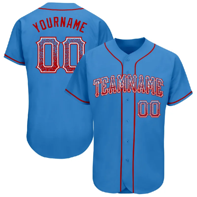 Baseball Jersey for Personalized Baseball Gifts for Fans-Custom Powder Blue Red-White Authentic Drift Fashion Baseball Jersey