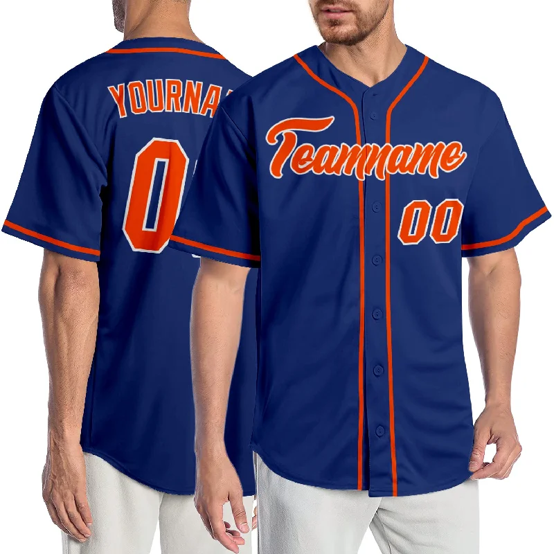 Baseball Jersey for Sports Apparel for All Ages-Custom Royal Orange-White Authentic Baseball Jersey