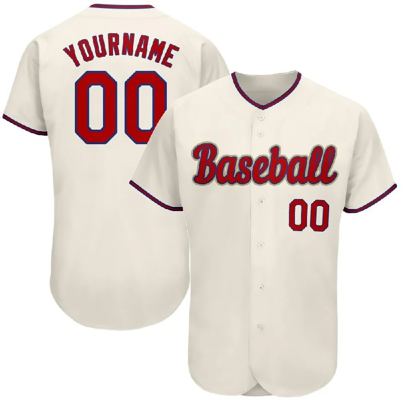 Baseball Jersey for Promotional Baseball Merchandise-Custom Cream Red-Royal Authentic Baseball Jersey