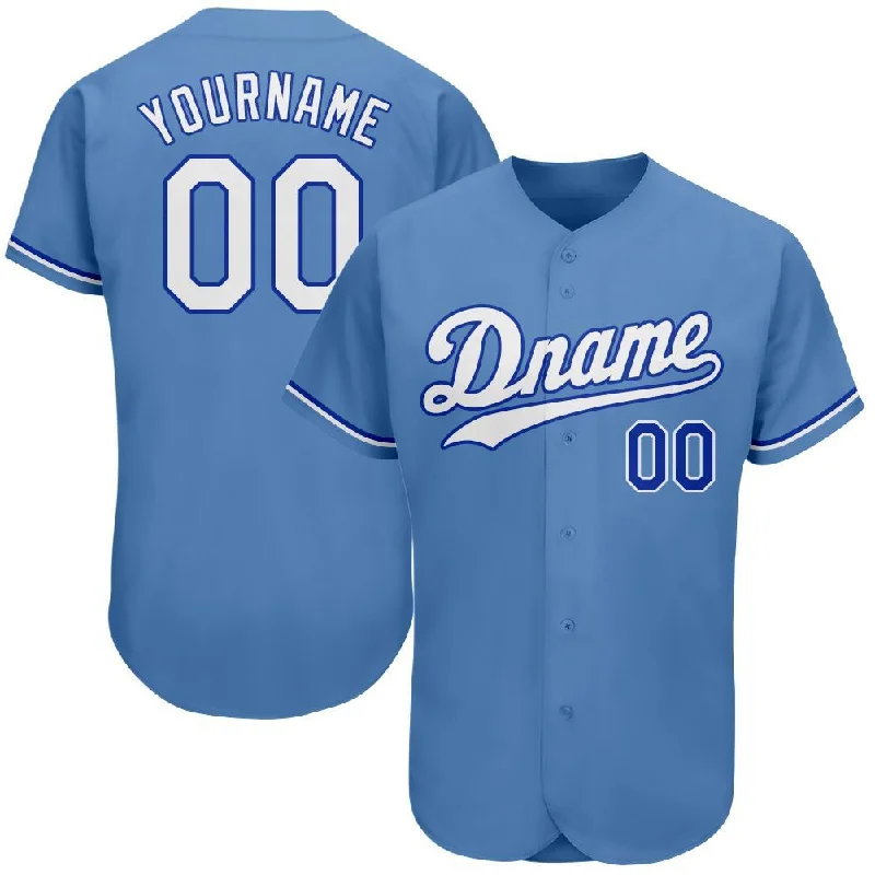 Baseball Jersey for Custom Fan Jerseys for Players-Custom Light Blue White-Royal Authentic Baseball Jersey