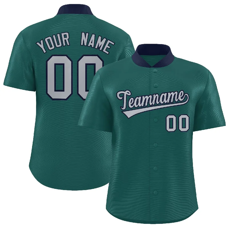 Baseball Jersey for Game Day-Custom Aqua Classic Style Authentic Stand Collar Baseball Jersey