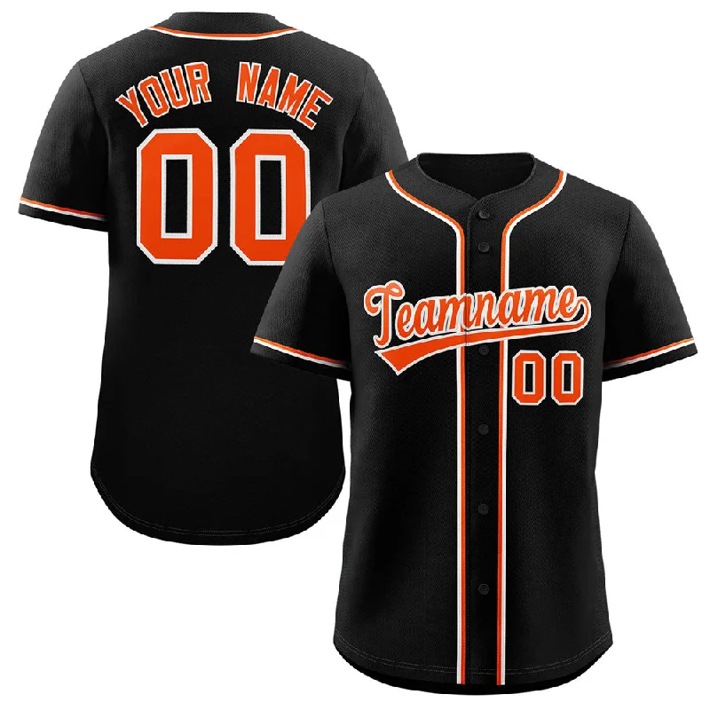 Baseball Jersey for Local Baseball Teams-Custom Black Orange-White Classic Style Authentic Baseball Jersey