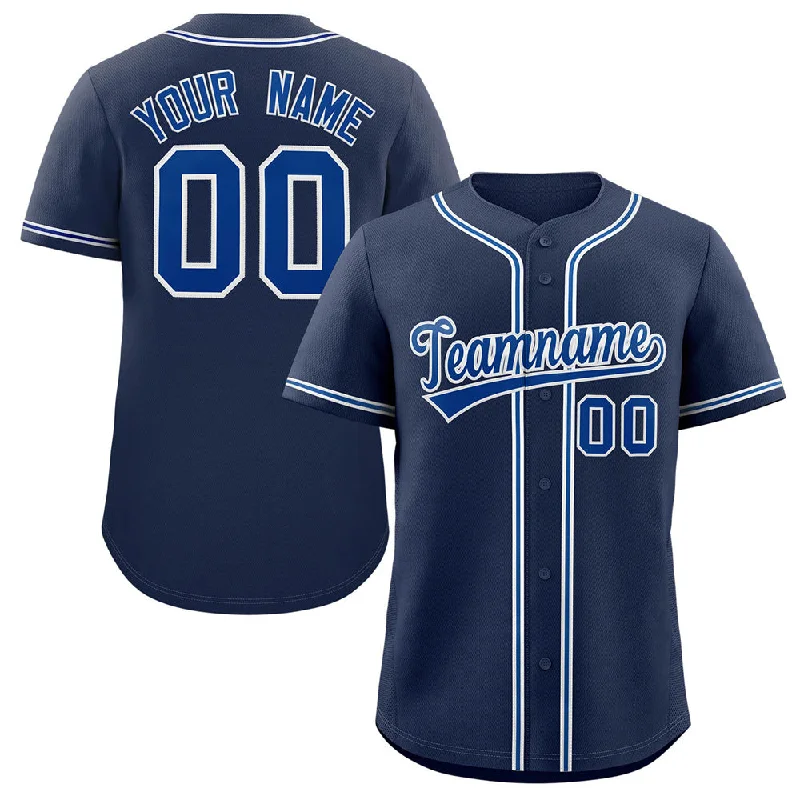 Baseball Jersey for School Baseball Team Jerseys-Custom Navy Royal-Gray Classic Style Authentic Baseball Jersey