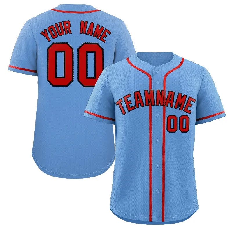 Baseball Jersey for Large Group Orders-Custom Light Blue Red-Navy Classic Style Authentic Baseball Jersey