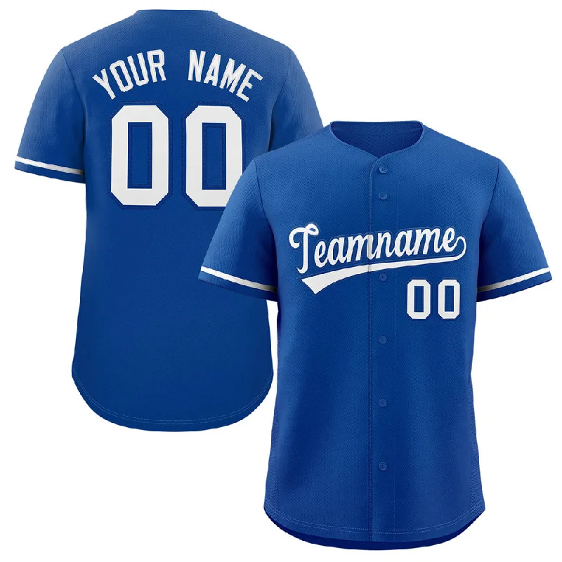 Baseball Jersey for Retro Baseball Fan Gear-Custom Royal White Classic Style Authentic Baseball Jersey