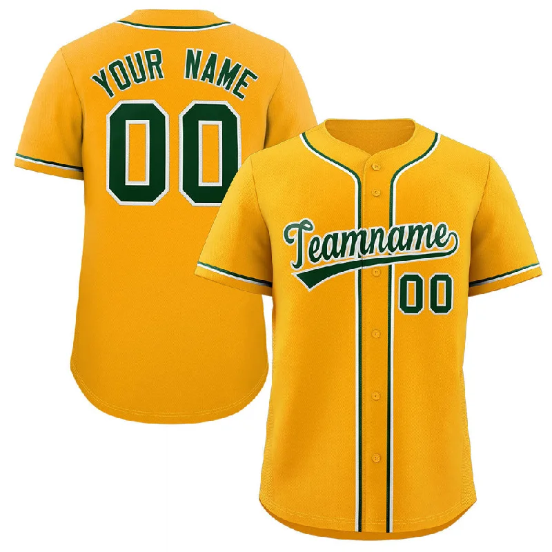 Baseball Jersey for Custom Fan Jerseys for Groups-Custom Yellow Green-White Classic Style Authentic Baseball Jersey