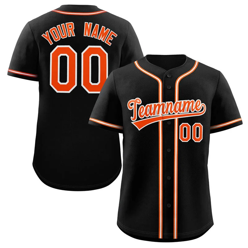 Baseball Jersey for Limited-Edition Baseball Team Jerseys-Custom Black Orange-White Classic Style Authentic Baseball Jersey