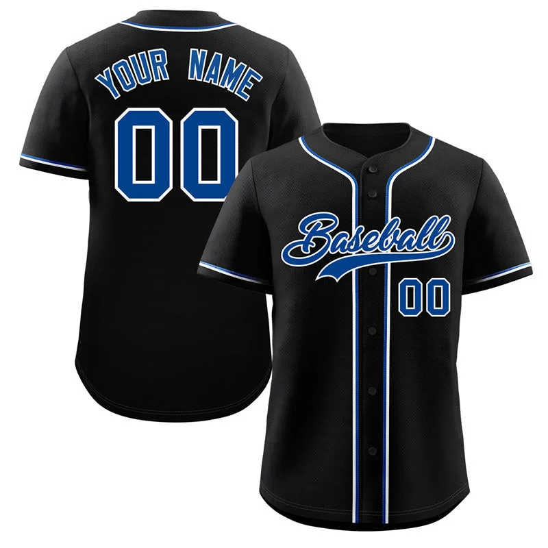 Baseball Jersey for Retro-Inspired Team Gear-Custom Black Royal-White Classic Style Authentic Baseball Jersey