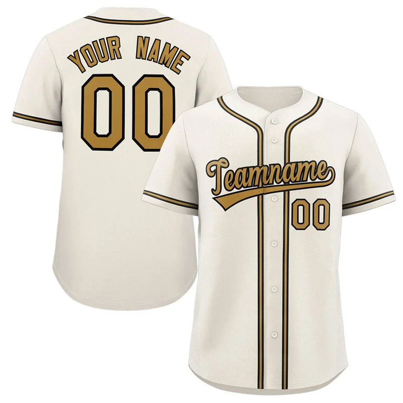 Baseball Jersey for Custom Jerseys for Fan Support-Custom Cream Old Gold-Black Classic Style Authentic Baseball Jersey