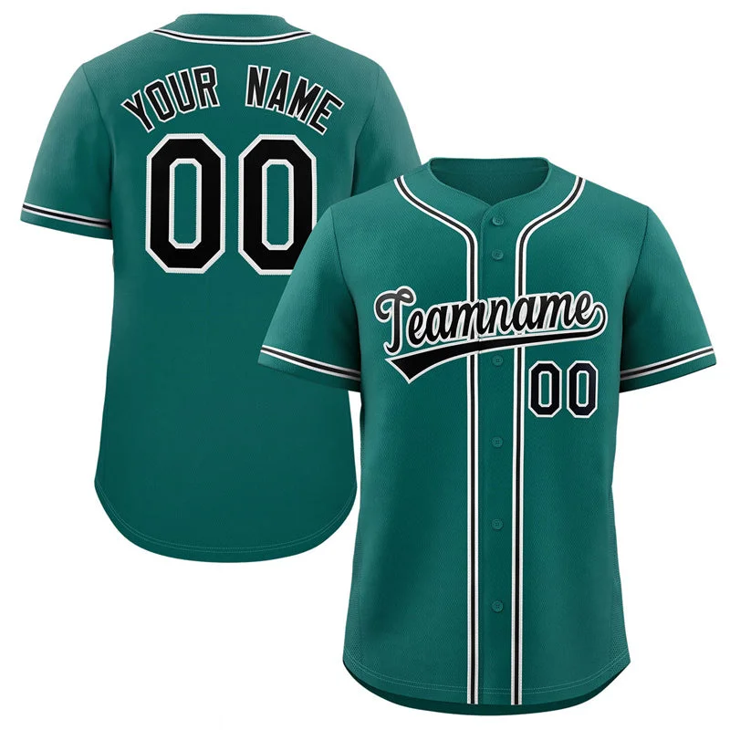 Baseball Jersey for Personalized Jerseys for Fan Clubs-Custom Teal Black-White Classic Style Authentic Baseball Jersey