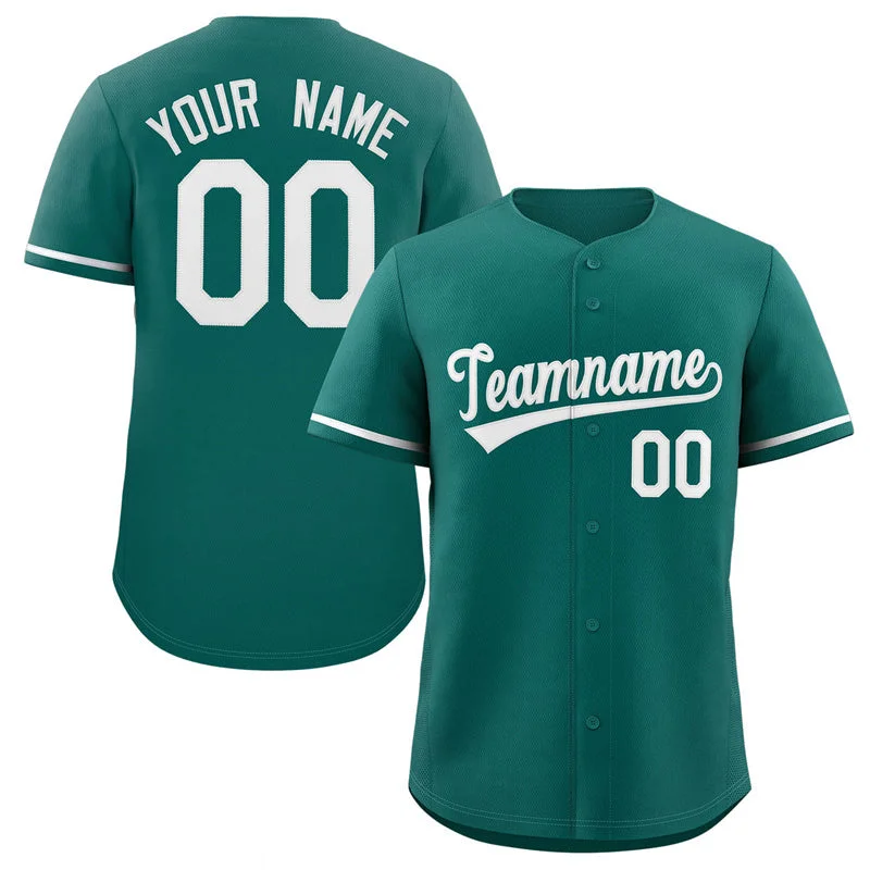 Baseball Jersey for Baseball Jerseys for Supporters-Custom Teal White Classic Style Authentic Baseball Jersey