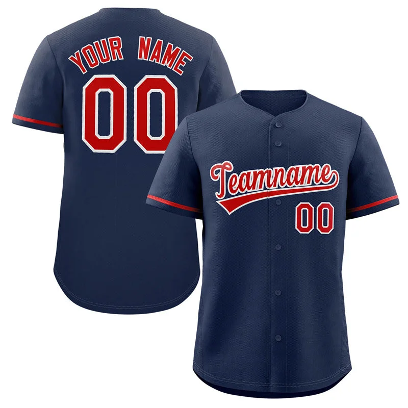 Baseball Jersey for Personalized Fan Gifts-Custom Navy Red-White Solider Classic Style Authentic Baseball Jersey