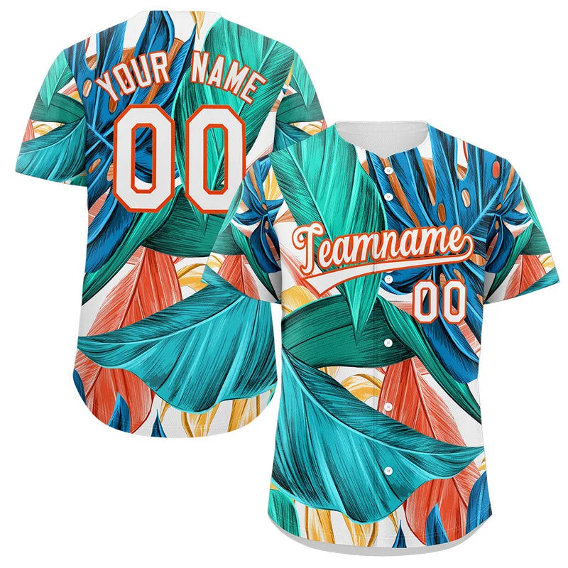 Baseball Jersey for Custom Fan Jerseys for Groups-Custom Aqua White-Orange Graffiti Pattern Authentic Baseball Jersey