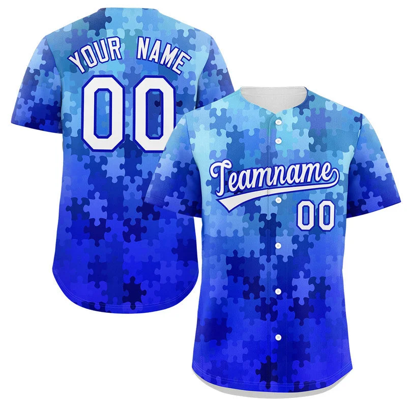 Baseball Jersey for Sports Apparel for All Ages-Custom Royal White-Royal Graffiti Pattern Authentic Baseball Jersey