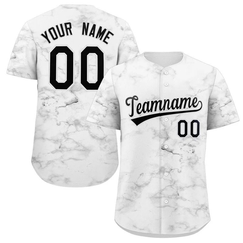 Baseball Jersey for Exclusive Baseball Team Apparel-Custom White Black-White Graffiti Pattern Authentic Baseball Jersey