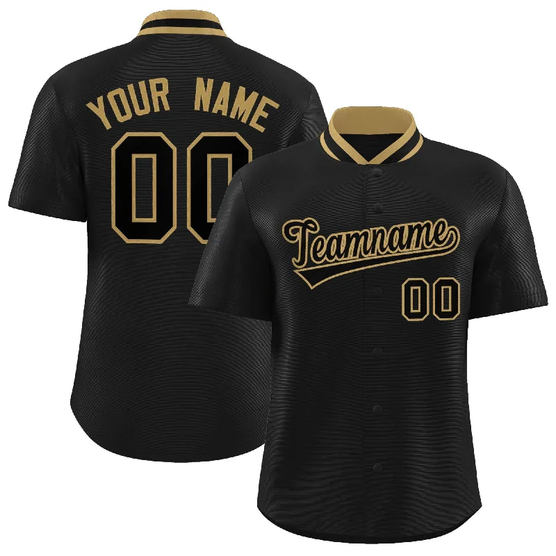 Baseball Jersey for College and Professional Fans-Custom Black Classic Style Authentic Stand Collar Baseball Jersey