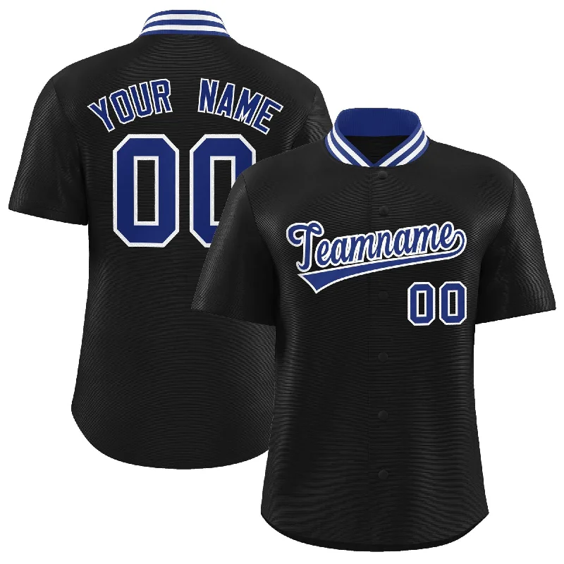 Baseball Jersey for Custom Fan Gear-Custom Black Classic Style Authentic Stand Collar Baseball Jersey