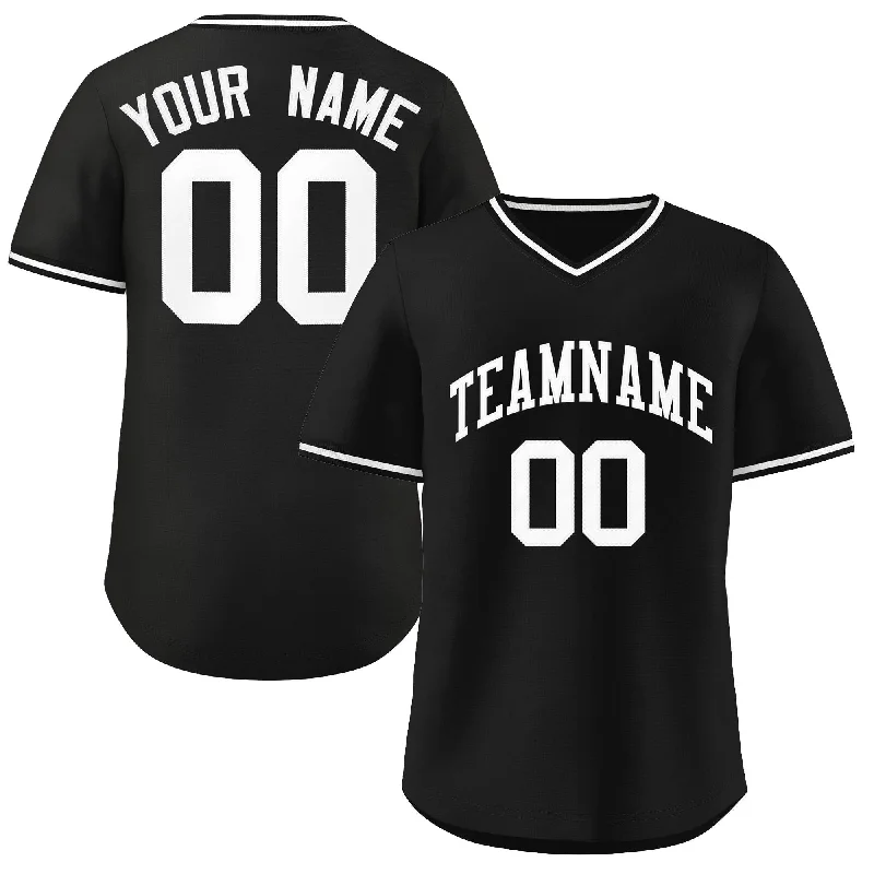 Baseball Jersey for Group Sports Jerseys-Custom Black White Classic Style Authentic Pullover Baseball Jersey