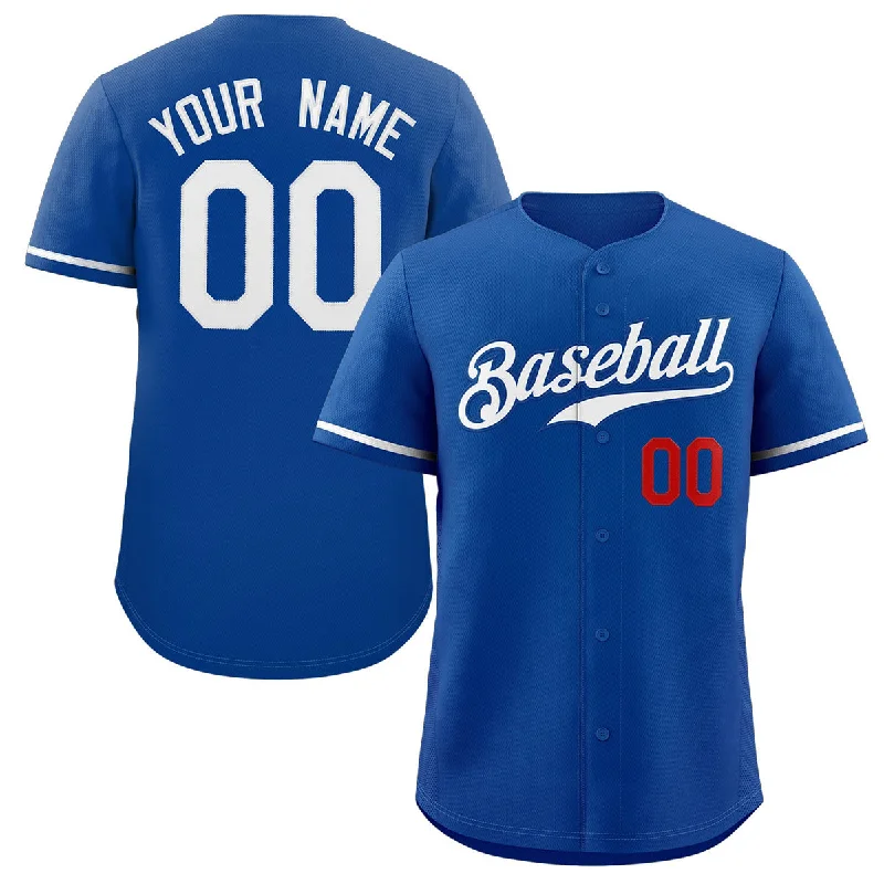 Baseball Jersey for Custom Team Numbers-Custom Royal White-Red Classic Style Authentic Baseball Jersey