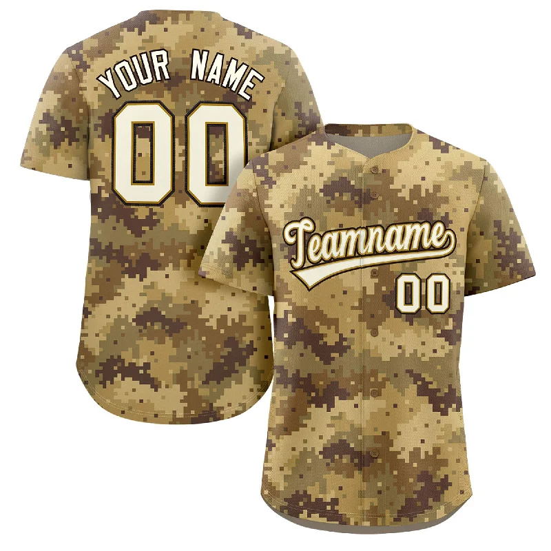 Baseball Jersey for Special Edition Jerseys-Custom Camo White Old Gold-Black Authentic Baseball Jersey